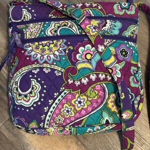 Vera Bradley Heather Triple Zip Hipster Paisley Crossbody Bag